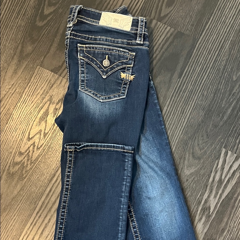 Miss Me Dark Blue Boot Cut Jeans size 29 waist 28 Inseam